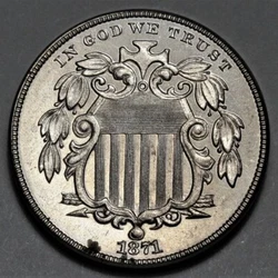 1871 Shield Nickel - Proof - Beautiful Detail. We have provided a few photos each of the obverse/reverse. Photos #1, 2,...