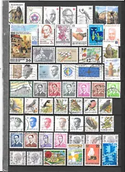 Voici un lot de timbres belges oblitérés.