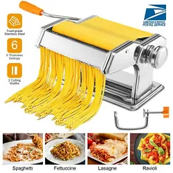 Multi-Purpose: 6 Adjustable setting of thickness(from. 01-0.2in) and 2 pasta width(0.08 &. 16in) for your choice,which...
