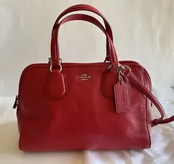 COACH Nolita Satchel Crossbody Tote Bag Pebbled Leather Red 35650 PRODUCT DETAILS Style# 35650 Silver/True Red Pebbled...