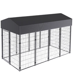 Large Dog Cage Heavy Duty Pet Kennel Outdoor Garden Dog Fence Crate with Waterproof Cover for Indoor Outdoor Protection.