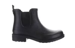 This streamlined rain boot sports a pull-on Chelsea shape and rugged lug sole, and is storm-tested to ensure dryness. 1...