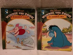 Walt Disney Mouse Works Winnie the Pooh 2 mini EEYORE and PIGLET books. Condition is 