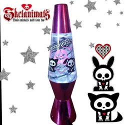 Vintage Skelanimals Glitter lava lamp. RARE only a few exist. Works great. Adapter included.