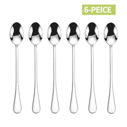 The long handle iced tea spoon can lead directly to the bottom of Ice cream soda glass, sundae and dessert cup, milk...