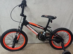 Front and rear caliper brakes help young riders learn how to use big kid brakes. He has outgrown it. Bike is in...