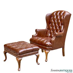 This Button Tuft Wingback Chair & Ottoman was exceptionally well made, each piece is solid and sturdy. Mild surface...