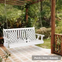 【Well-Coated Surface】 Compared with other white porch swings with raw wood material, our porch swing chair outdoor...