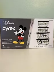 FREE SHIPPING! Disney Pyrex Mickey Mouse 100 Year 8 Piece Glass Food Storage Set.