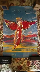 Ascending Angel, 2000 Offset Lithograph - Autographed & Doodled By Peter Max. Size: 36”x24”.Original Offset...