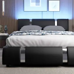 The headboard can be adjusted the height in. It can support up to 800 lbs weight capacity. Anti-Slip Spacers on...