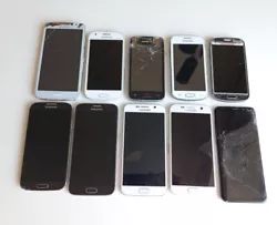 Lot 10 Samsung Galaxy :  HS !! Hors service !!! À réparer ou pour pièces !!  S4 2x S6 S7 S8 3x Trend lite (2x...