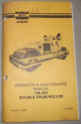 FOR SALE IS AN OPERATION & MAINTENANCE MANUAL THAT IS PICTURED.
