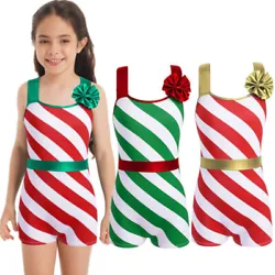 Set Include : 1Pc Ballet Underwear. US Kids Girls Sequin Santa Dress Christmas Dance Dress Ballet Dance Tutu Leotard...