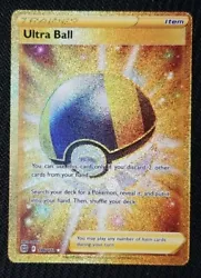 Pokemon Brilliant Stars ULTRA BALL Secret Rare Gold Card # 186/172