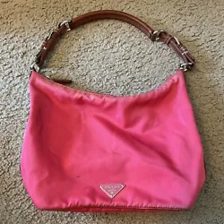 Vintage PRADA Tessuto Mini-Hobo Bag In Pink Nylon And Leather Handle - AUTHENTIC100% AUTHENTIC!SHIPS QUICKLY AND SAFELY...