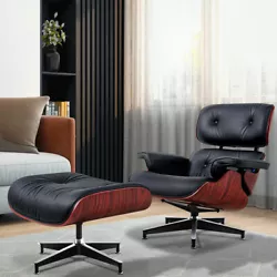 Size (lounge chair and ottoman) 1 x Ottoman. 1 x Lounge chair. - Genuine leather. Total Hight 33