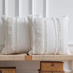 ADD STYLE TO YOUR AREA: These boho woven tufted pillowcases are in neutral color, which matches well with multiple...