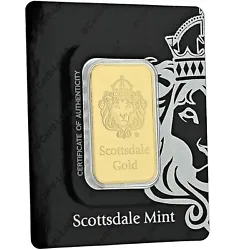 1 oz Scottsdale Mint Gold Bar in Certi-Lock -. 9999 Fine Gold. There are gold bars, and then there are Scottsdale Gold...
