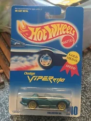 This Hot Wheels Blue Card #210 Dodge Viper RT/10 in green color with gold spoke wheel variation is a must-have for...