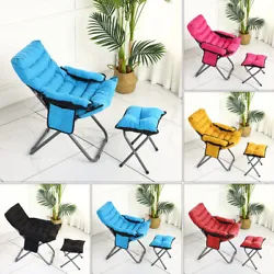 Folding Fabric Recliner Chair Lazy Single Sofa Living Room Armchair Seat+Ottoma. Thicker foam padding ottoman provide a...