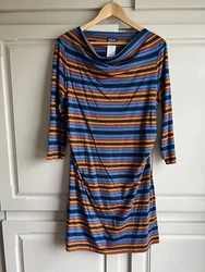 Patagonia Kamala Cowl Neck Dress - Striped Pattern - Large -.