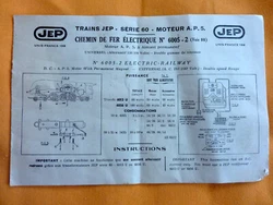 Trains JEP. instructions papier de 6 pages.
