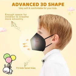 Kids Child Disposable 1-500 Black KN95 Face Mask 5 Layer C.E Approval FFP2 95%. C.E CERTIFICATION FFP2, U.S FOOD DRUG...