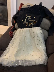 fiream rainbow unicorn Size 6-7 ! Lots Of Stars And Sparkles! Crème Color Skirt!. This is sooo cute! Thanks for...