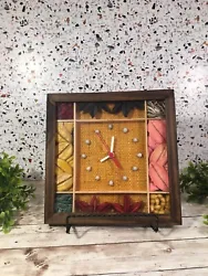 vintage shadowbox clock retro wall hanging. Condition is 