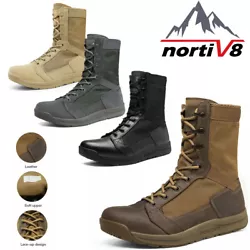 Lightweight & protection: The combat boots only weigh about 540g. Won’t feel heavy and fatigue when wearing it. And...