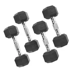 The Rubber Hex Dumbbells are made with a high-quality cast iron core and coated in a solid rubber. The ergonomic...