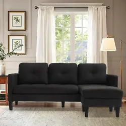 【Convertible sofa chaise】: You can put the ottoman at anywhere, so the sofa could be convertible to either right or...