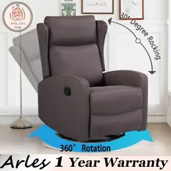 JST Rocking Swivel Recliner Chair with Comfort Arm and Back, Reclining Single Sofa for Living Room. Adjustable...