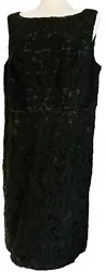New with Tags - TALBOTS Woman Size 16Sheath Cocktail Dress, Black lace, black lining.Sleeveless.Lace Shell is cotton...
