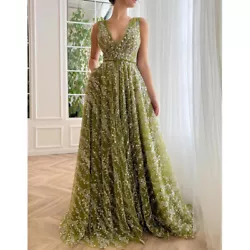 3D flower, off-shoulder, long prom dress, idyllic iris gown,sexy v neck. Detailing : Sequin. It is truly stunning and...