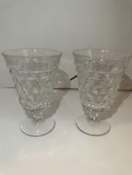 Fostoria American Vintage Cubist Glassware Set 2 Pieces. Vintage Beautiful 2 Iced Tea Glasses