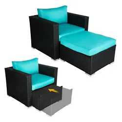 Wicker Furniture Chair Ottoman Set is perfect for backyard, pool, patios and indoor decoration. Our ottoman can be...