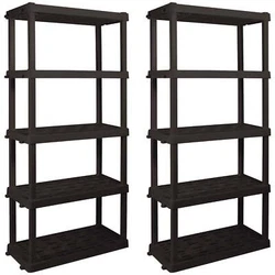 Heavy-duty molded plastic resin shelves hold 150 lbs (68 kg) each and will not rust, dent, stain, or peel. 9ft Outdoor...