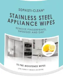 Sophisti-Clean Stainless Steel Appliance Wipes. Keep your Stainless Steel appliances looking new! Includes 150...