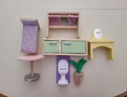 (Multicolor KidKraft Dollhouse Furniture. Wood Wooden Kid-craft for larger dolls. 3) Low Bureau, 8 3/4