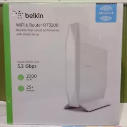 Belkin AX3200 WiFi 6 Router RT3200 - Dual Band  Item ship via USPS/FedEx/UPS (upon our discretion)  The outer packaging...