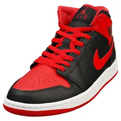 The Mens AIR JORDAN 1 MID from Nike combines a Leather & Synthetic upper with a durable Rubber sole. These Fashion...