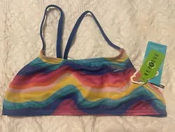 SPEEDO ENDURANCE MEDIUM Rainbow Pop Solid Strappy Fixed Back Bikini Top NEW. Condition is New with tags. Shipped with...