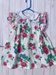 Vtg Rachels Kids Flowers Pattern Collared Kids Size 6 Sleeveless Dress. I love this dress . It’s just adorable ,...