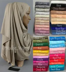 Premium Cotton Jersey Plain Hijab. Fabric: Cotton Jersey (stretchable). Care: Hand wash hang dry. Fabric Content: 95%...