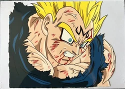Peinture sur Celluloïd originale au format A4 Majin VEGETA Ending épisode 237Réalise tous types de reproduction sur...