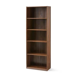 Add the Mainstays 5-Shelf Bookcase with Adjustable Shelves to almost any room for a functional and stylish look. This...