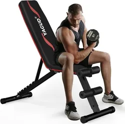 FASTER FOLDING: It only takes 2 seconds to fold up the adjustable workout bench and easily fold it up with a handle....