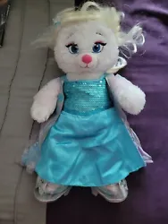 Build A Bear Disney Frozen Elsa White Bear W/ Sparkle Sequin Dress Plush 16